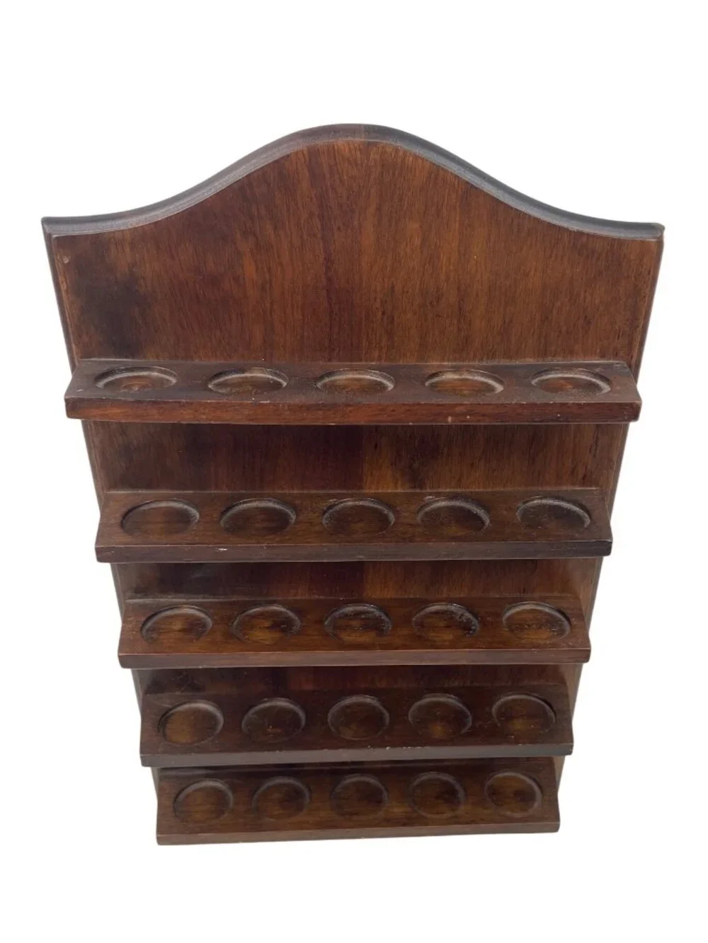 Wooden Thimble Display Shelf With 5 Tiers Dark Finish Holds Up To 25 Thimbles